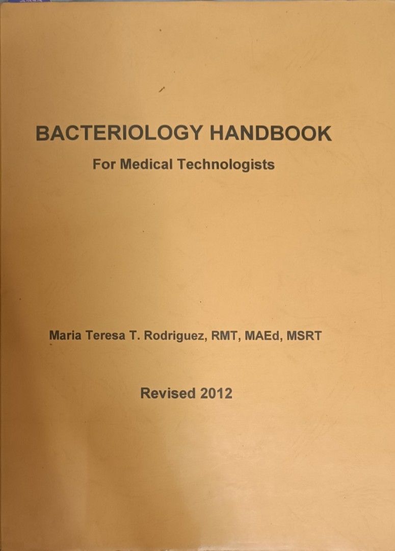 Bacteriology Handbook for Medical Technologists Rodriguez, Hobbies