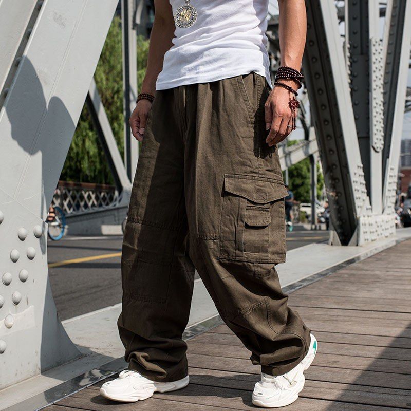 Big Size Men Hip Hop Cargo Pants Cotton Loose Baggy Army Trousers Wide Leg  Military Tactical Pants Casual Streetwear Joggers | Fruugo KR