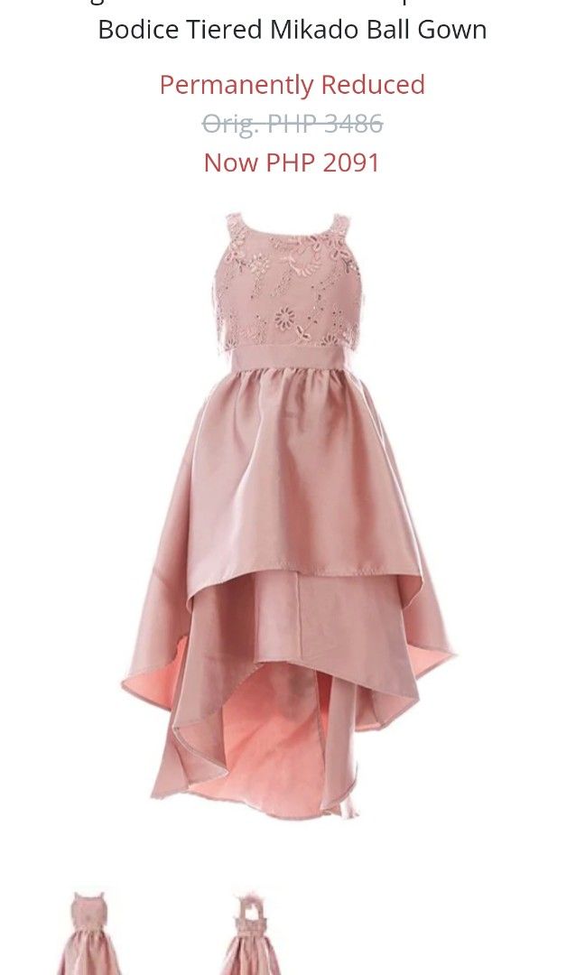 Bonnie Jean Gown Size 8 (Category: Babies & Kids Fashion) located in Manila. Submitted by warmfire.3fd685 (Listing ID 1213256007, Image 1). Description: brandnew with tag size 8 (may fit 7-8 yo) color: blush pink perfect for 7th bday or kids formal for wedding shipping c/o buyer location: QC pyment: gcash or bank.