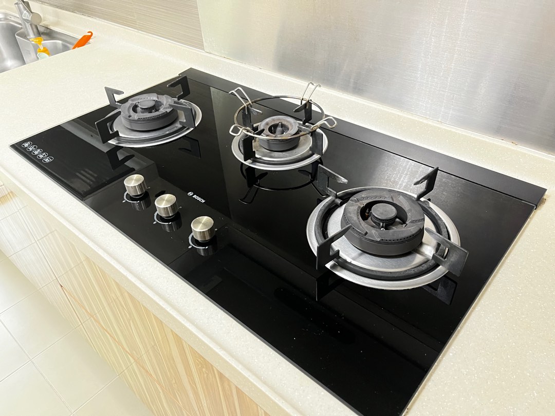 Bosch Gas Hob Series 6 Gas hob 90 cm Tempered glass Black TV