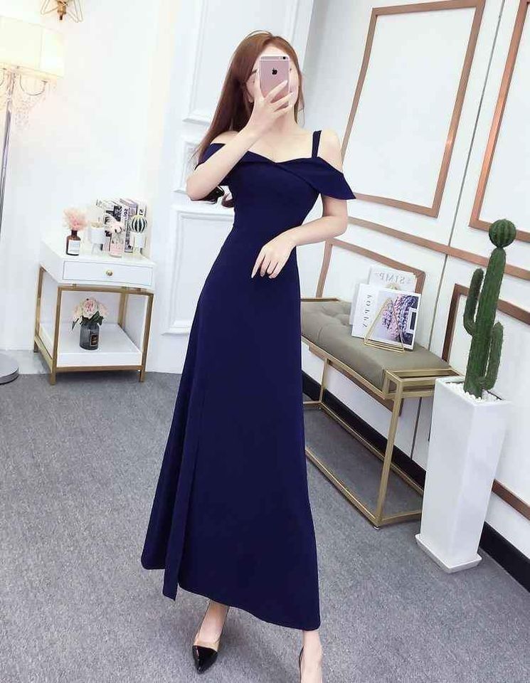 SALE brand new navy blue elegant maxi dress evening gown