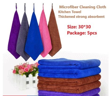 5Pcs Microfiber Kitchen Scrub Sponges, Dual Side Reusable Scouring Pads -  Random Colors