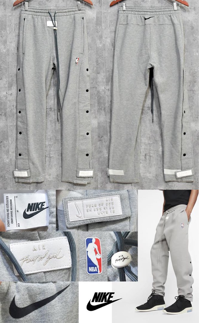 FEAR OF GOD X NIKE TEAR AWAY PANTS DARK GREY HEATHER AR0628 size 30