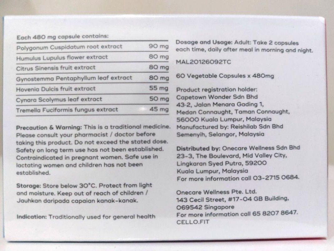 CelloFIT Fat Burner Belly Fat Visceral Fat Suplemen Kurus (60 Caps), Health & Nutrition