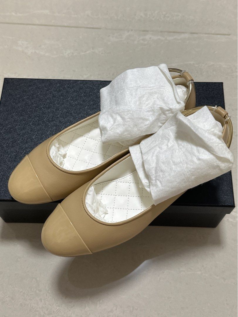 Chanel Beige Ballerina Flats in Lambskin with Charms size 36.5, Luxury,  Sneakers & Footwear on Carousell