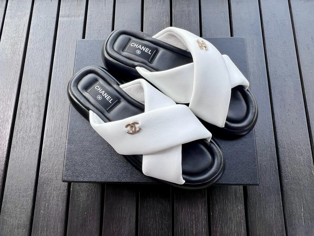 White chanel new arrivals mules