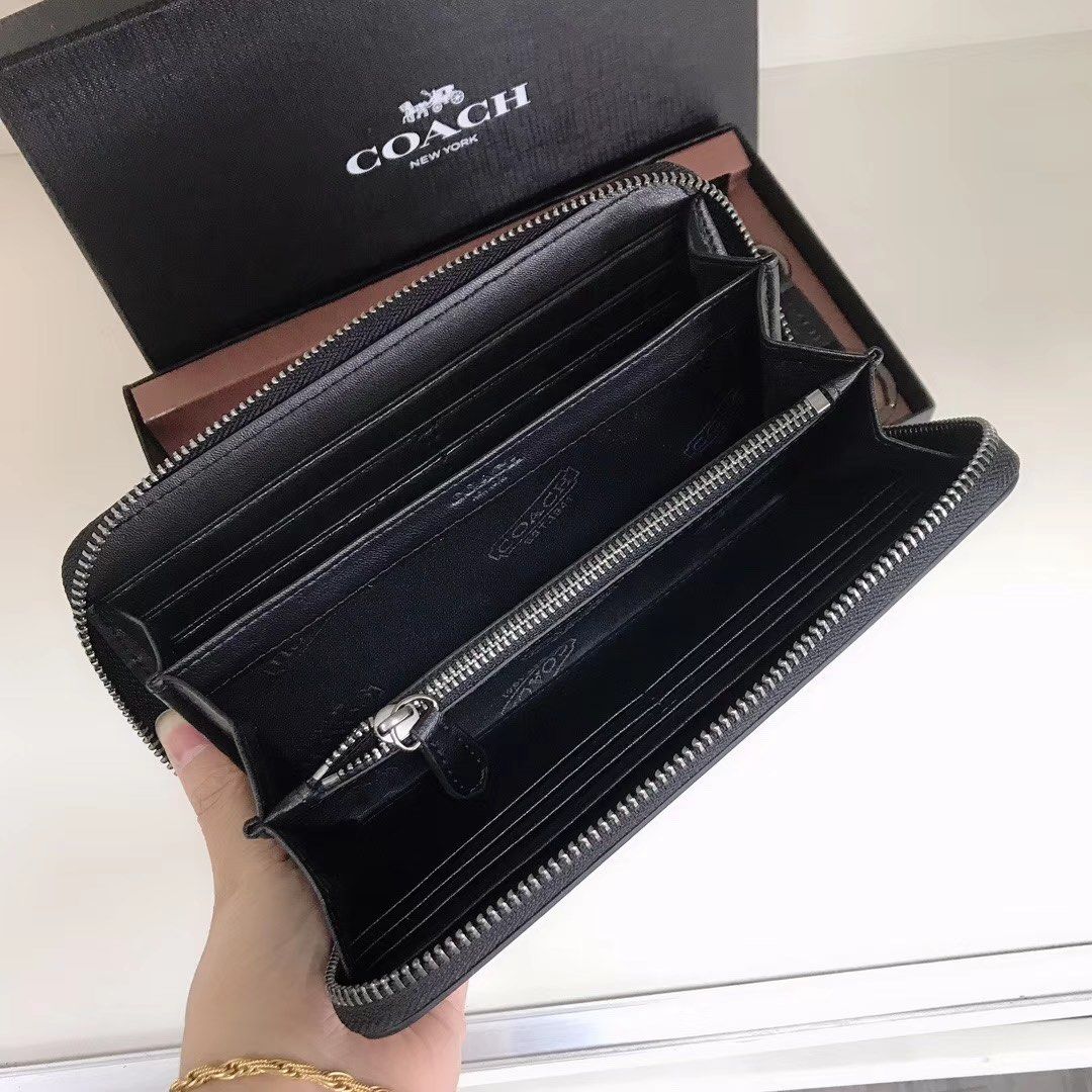 Coach Long Wallet men zip Wallet unisex wallet gift set instock