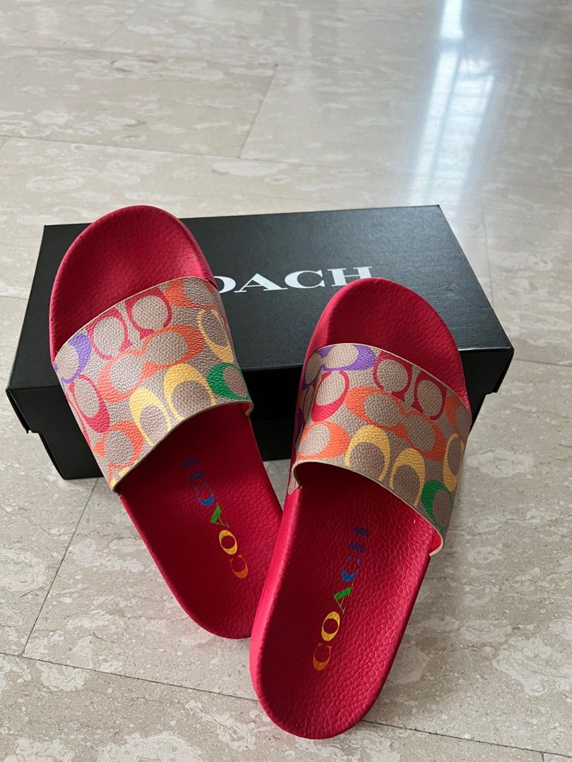 Red coach on sale flip flops