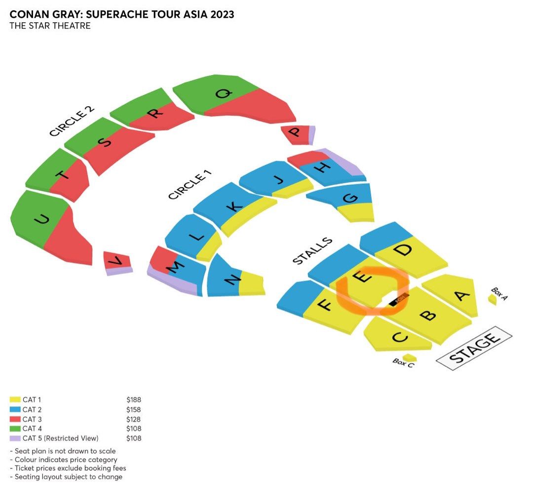 Conan Gray Superache SG Cat 1 Section E 1 ticket, Tickets & Vouchers ...