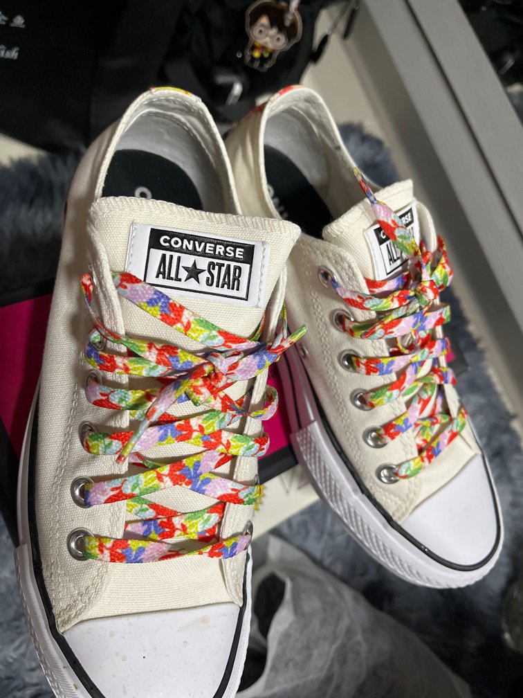 Rainbow laces sale converse