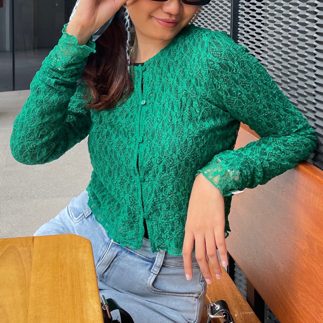 Lace long sleeve clearance cardigan