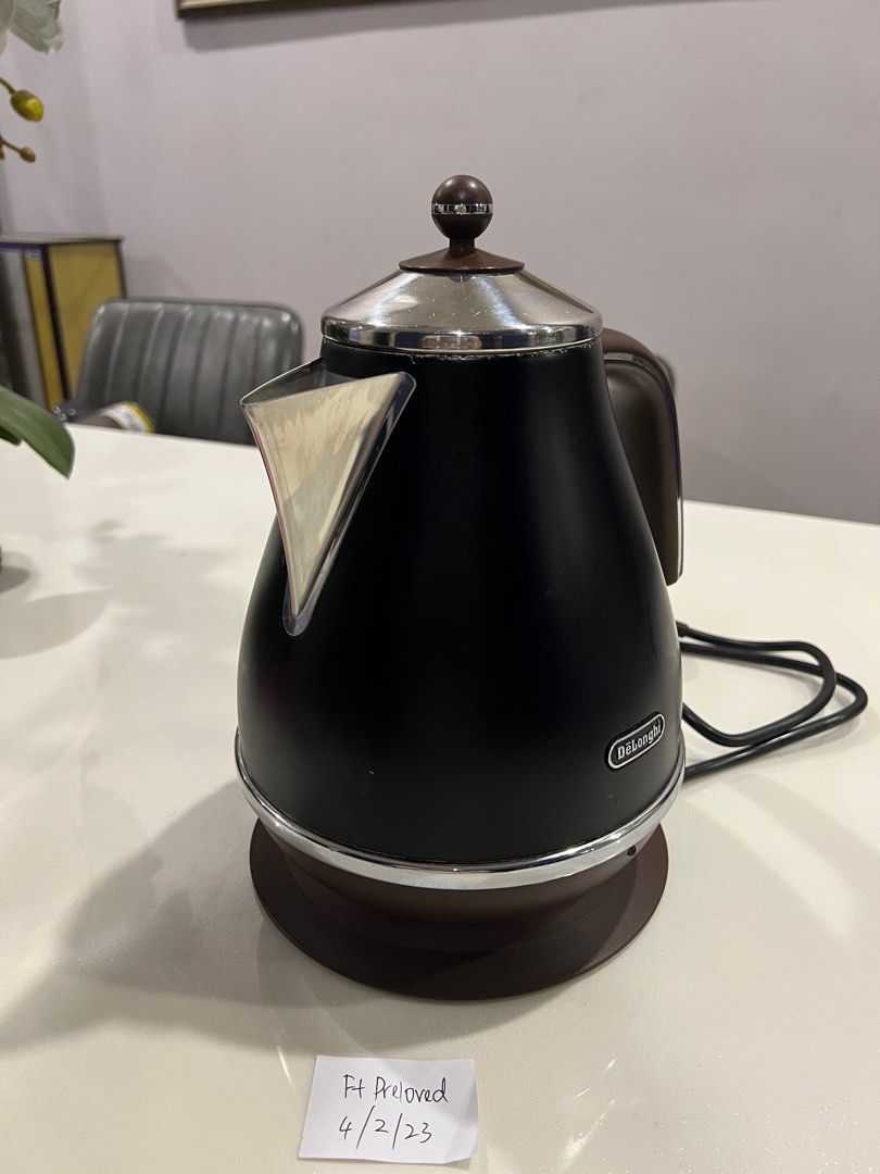 Delonghi Icona Vintage Series Black Kettle 1.7L, TV & Home Appliances
