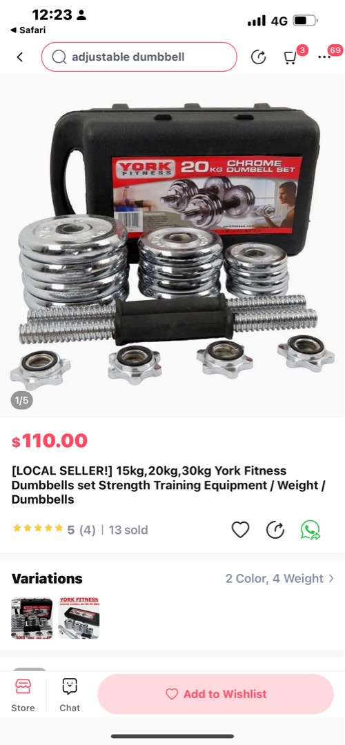 York dumbbell sales set 30kg