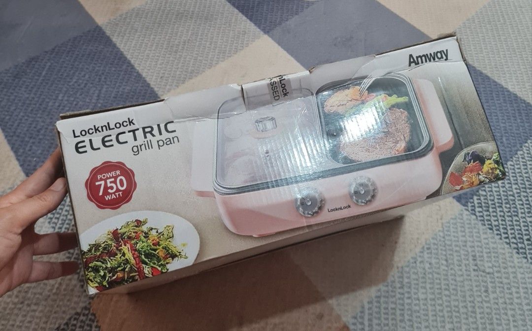 Electric Grill Pan LocknLock by Amway, Kitchen & Appliances di Carousell