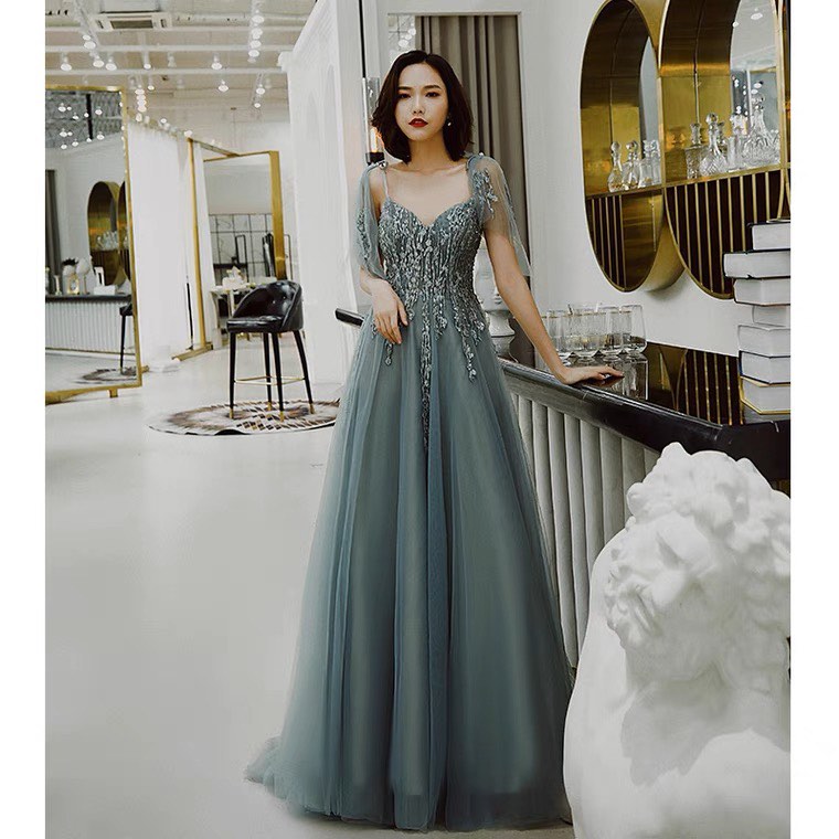 Emerald Wedding Gown Dress Sequin Embellish, Women's Fashion, Dresses u0026  Sets, Evening dresses u0026 gowns on Carousell