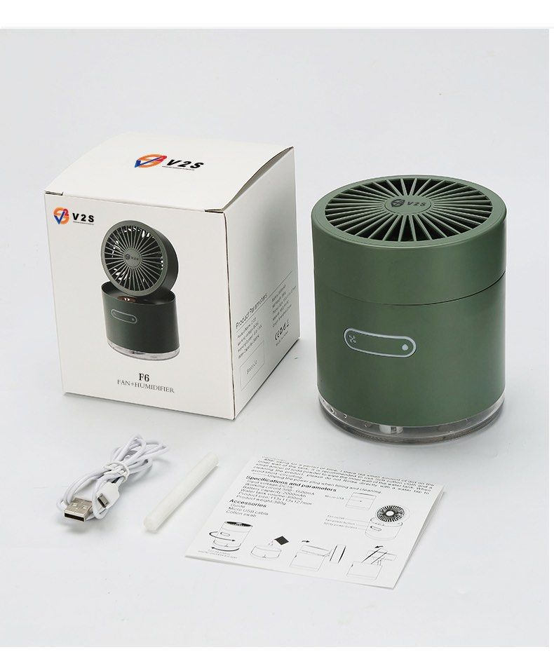 Fan with hudimifier (Category: Fans) located in Manila. Submitted by a_hular (Listing ID 1213358128, Image 3). Description: V2S F6 Fan + Humidifier Bought at Lazada for Php528 (original price Php1078) White in color Rfs: Bought the wrong item .