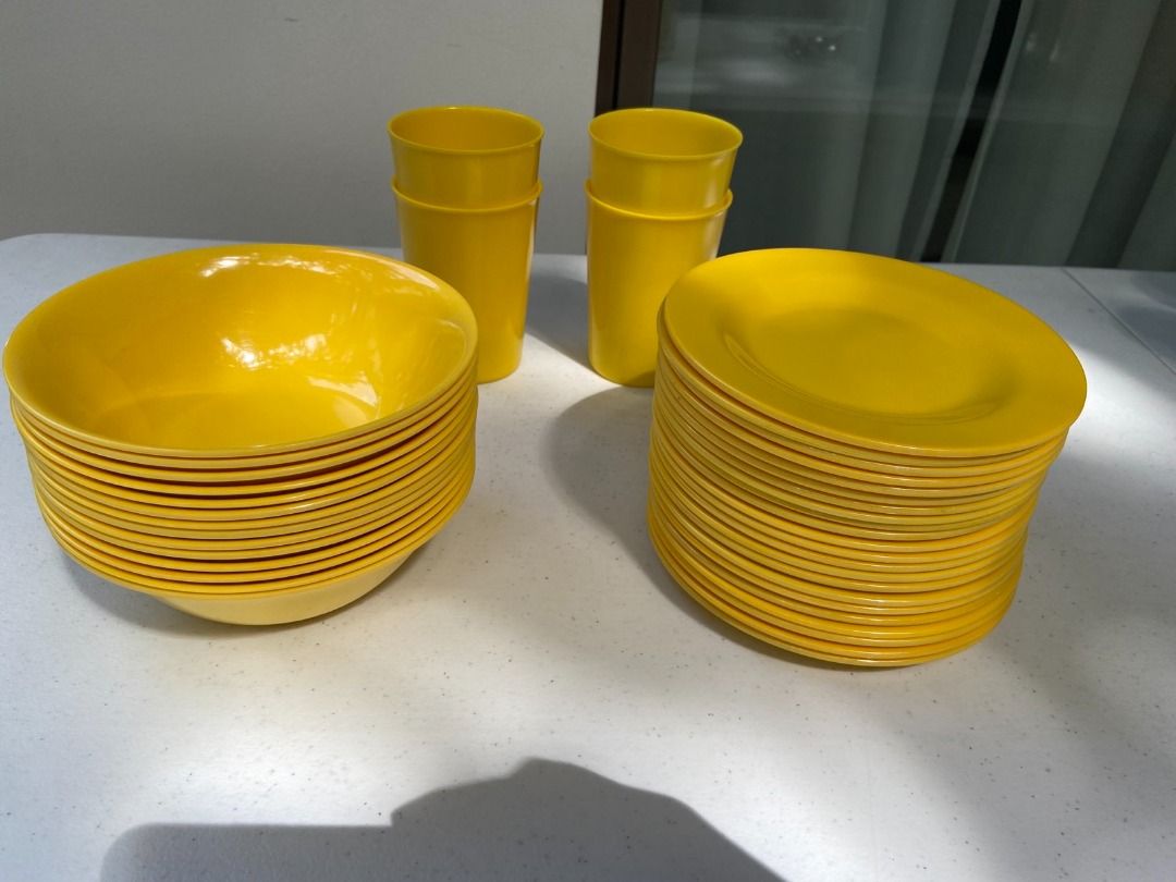 Fiesta by Nipponware Yellow Plate Set 40 pcs, Furniture & Home Living