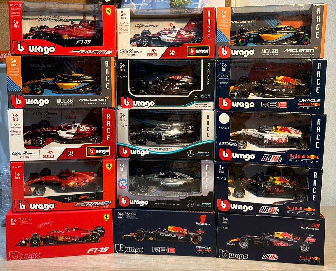 Formula 1 Diecast F1 Model Bburago 1:43 Scale Official Collection FIA,  Hobbies & Toys, Collectibles & Memorabilia, Fan Merchandise on Carousell