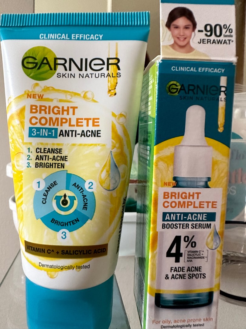 Garnier anti acne duo facial wash and serum, Beauty & Personal Care