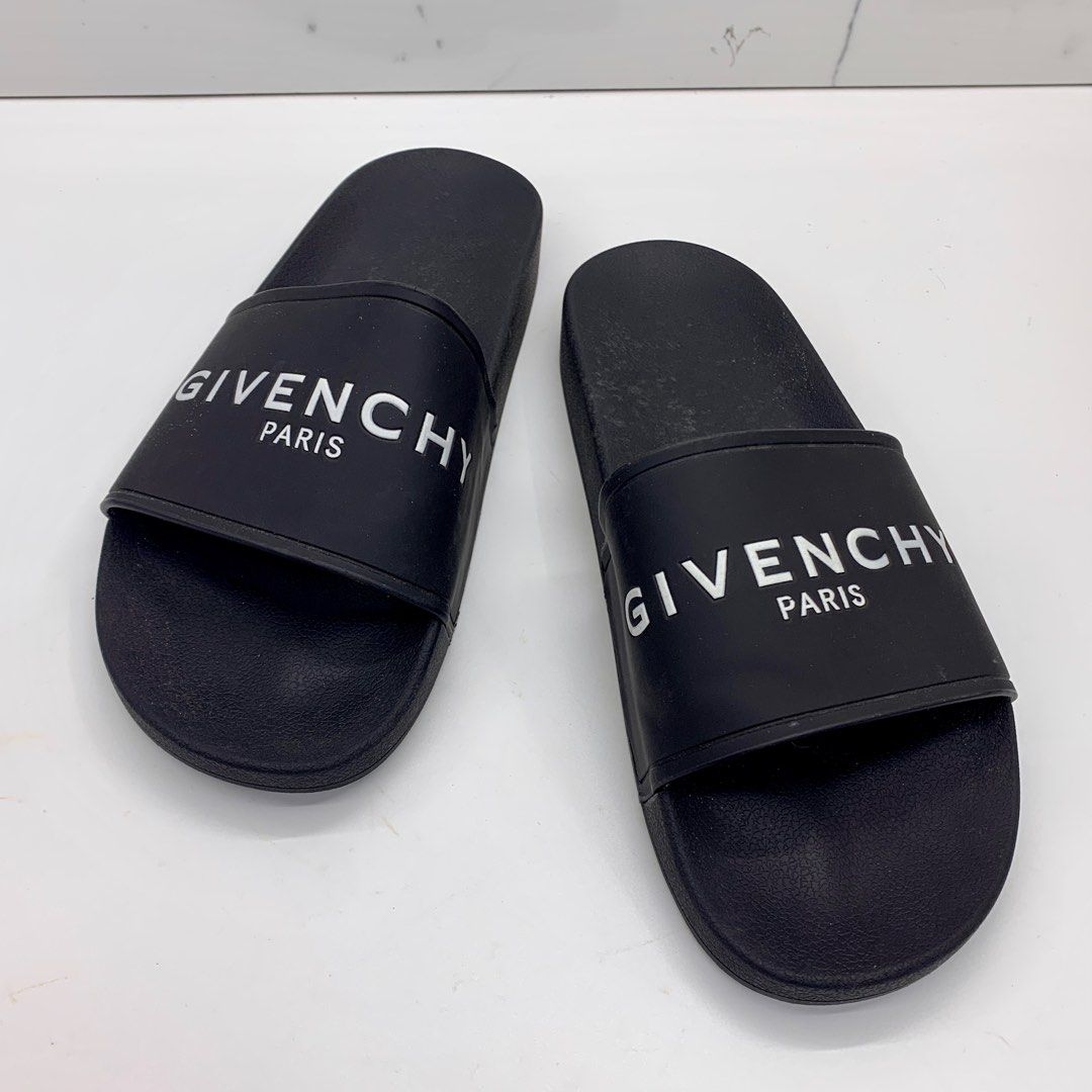 GIVENCHY BLACK RUBBER SLIDES SANDALS 227024207