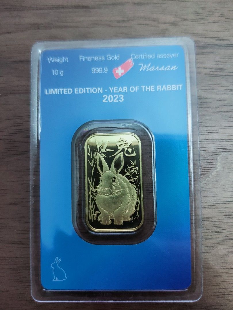 Gold bar 10g. Rabbit 2023 version, Hobbies & Toys, Memorabilia ...