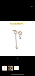Goldheart pearl earrings