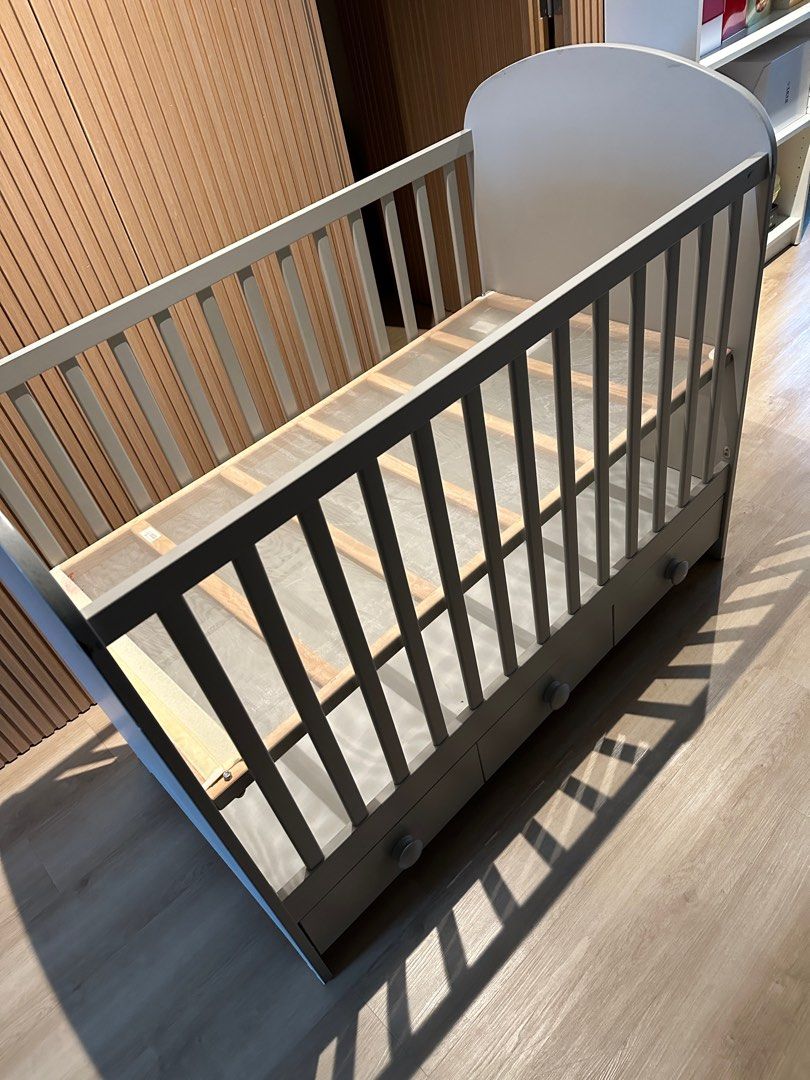GONATT ikea grey baby cot bed Babies Kids Baby Nursery Kids