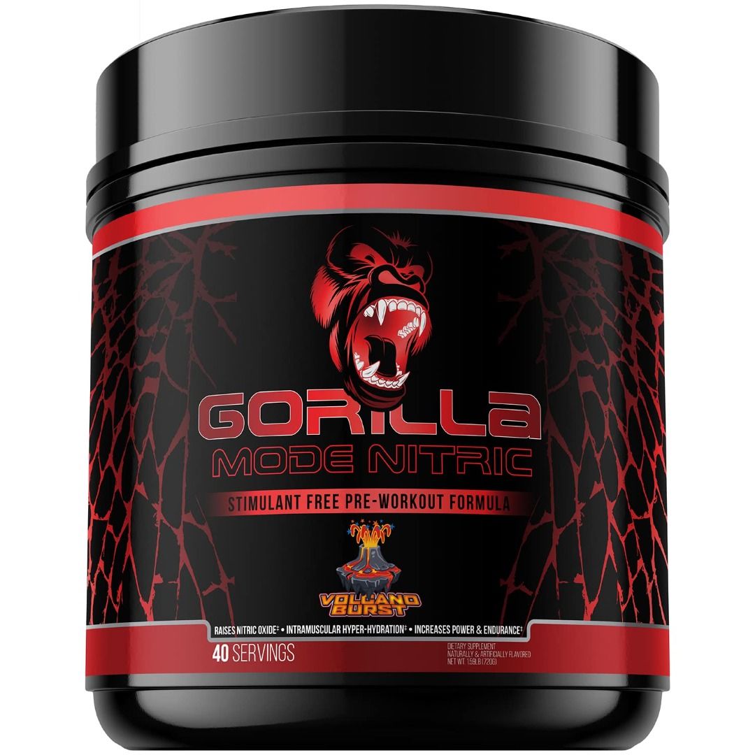 Gorilla Mode Pre Workout NITRIC Volcano Burst, Health & Nutrition