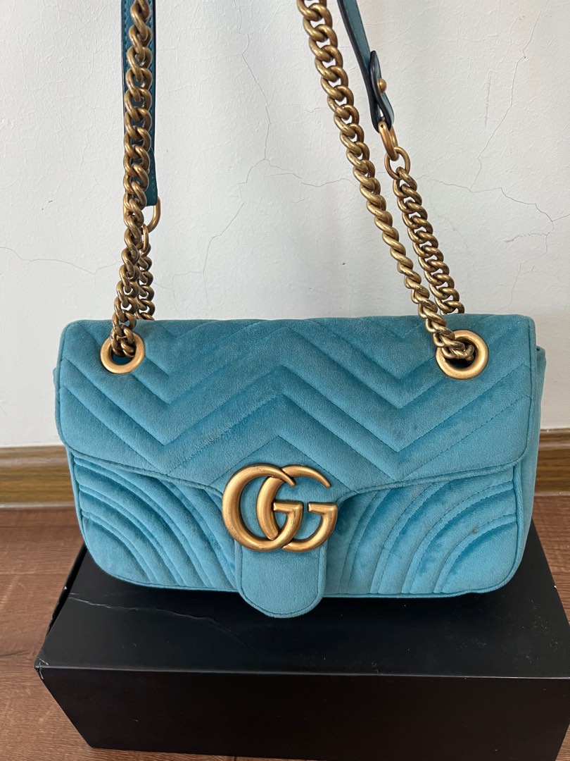 Gucci marmont cheap petrol blue