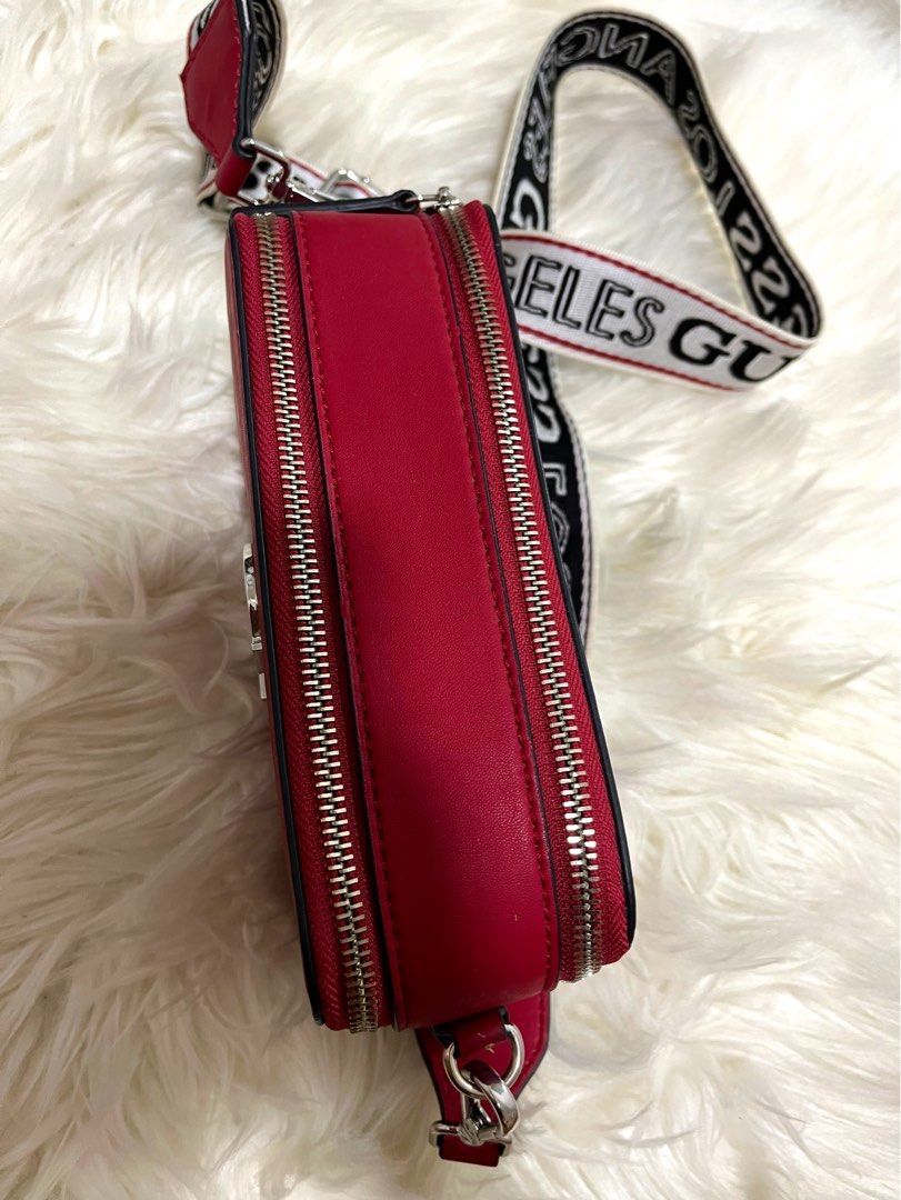 Buy GUESS PU Zipper Closure Womens Casual Sling Bag (Red,Frsz) at