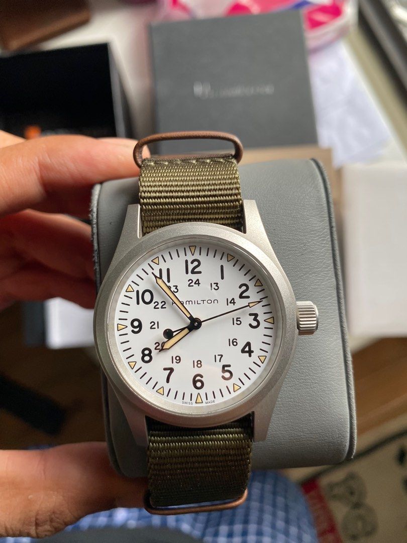 Hamilton Khaki Field Mechanical Like New Fesyen Pria Jam Tangan