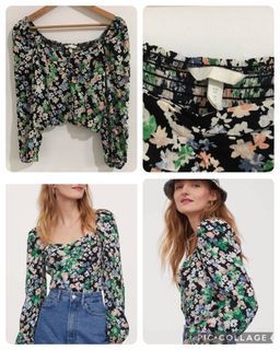 H&M floral puffsleeve top