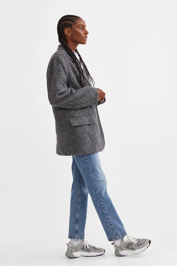 Wool blend blazer discount
