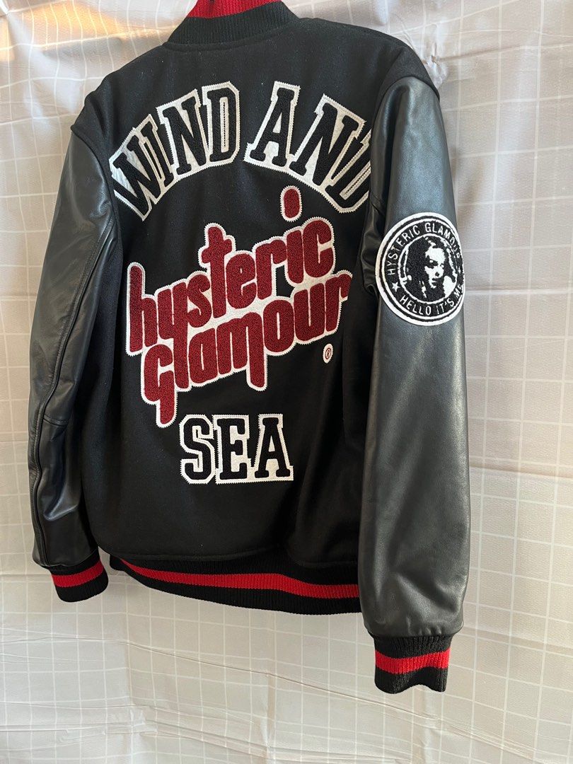 Hysteric Glamour x WIND AND SEA 黑色棒球服black baseball jacket