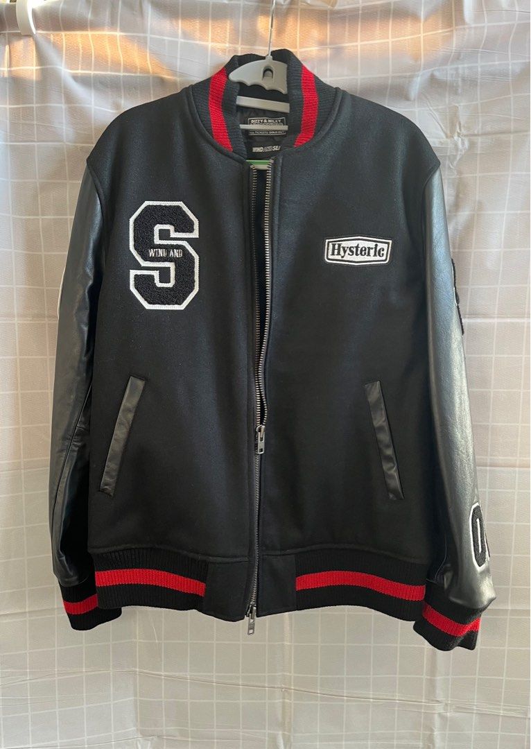 Hysteric Glamour x WIND AND SEA 黑色棒球服black baseball jacket