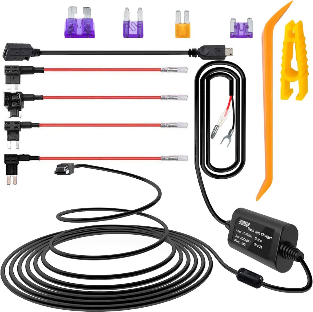 iiwey Dash Cam Hardwire Kit, 4 Meter Dashboard Camera Car Charger Cable