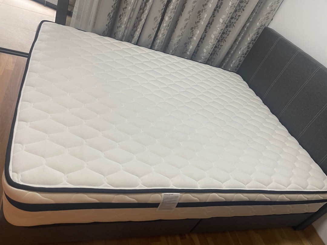 IKEA bed + mattress, Furniture & Home Living, Furniture, Bed Frames
