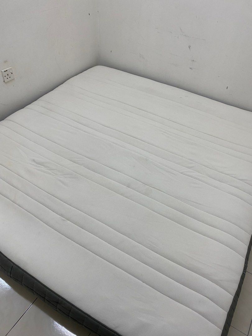 Ikea Hovag King Mattress, Furniture & Home Living, Furniture, Bed