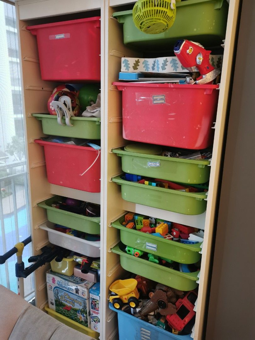 Ikea Storage Shelves with Boxes, Furniture & Home Living, Furniture