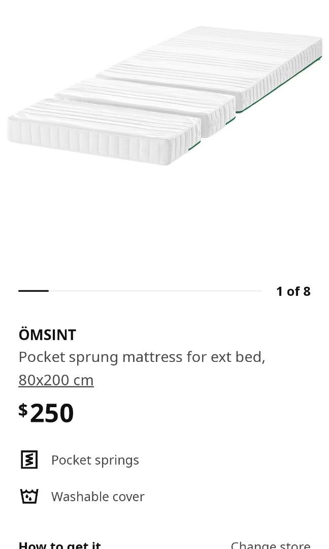 Ikea SUNDVIK Extendable Bedframe with Osmint Mattress, Babies & Kids