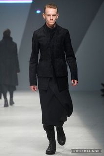 Julius 黑色假兩件式外套（2）