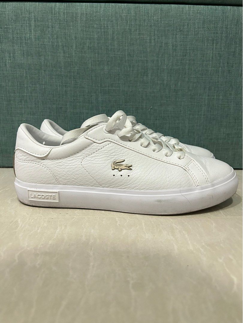 Lacoste White Shoes, Women's Fashion, Footwear, Sneakers on Carousell