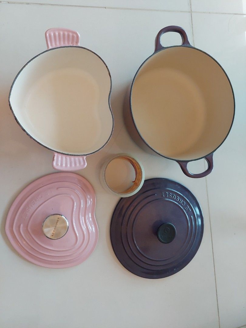 Le Creuset Pots Heart Shaped Pot and Round Pot, Furniture & Home Living