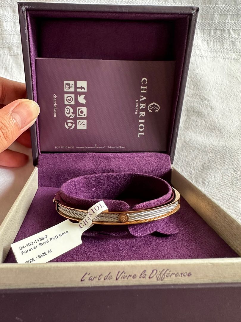 Lightly used Charriol Bangle Forever Thin size M Rose Gold