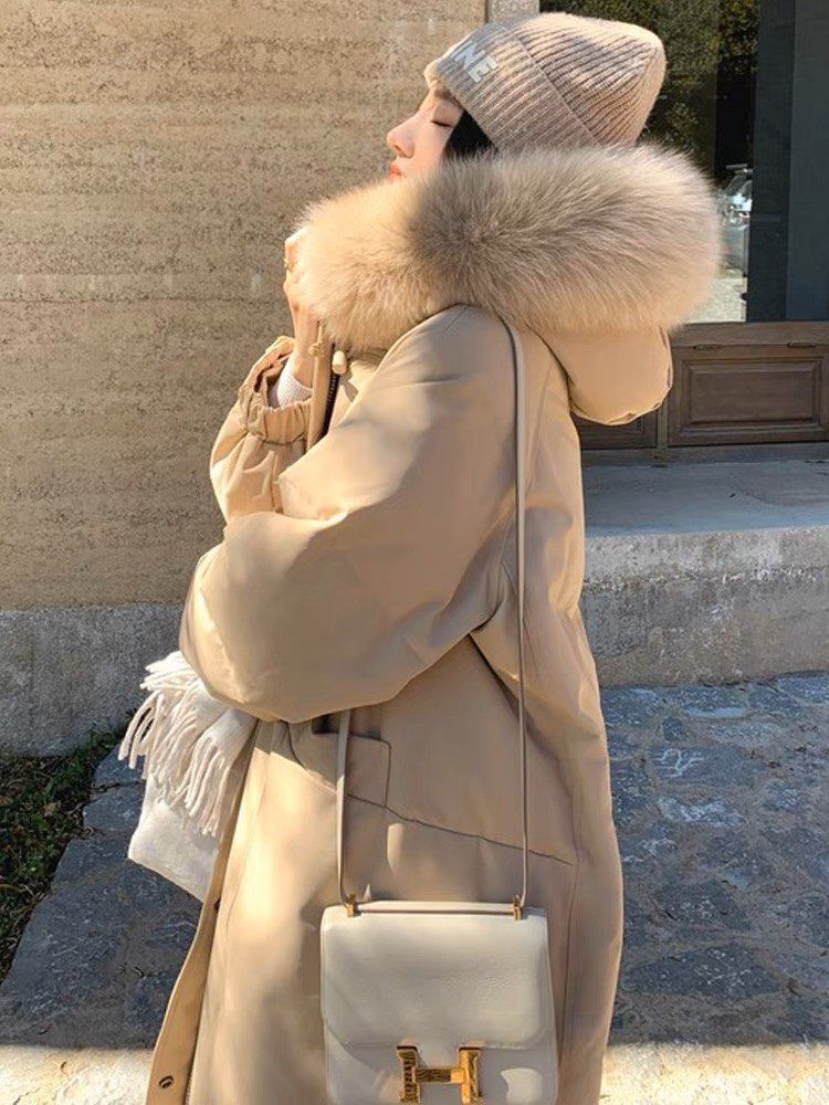White fur cheap collar coat