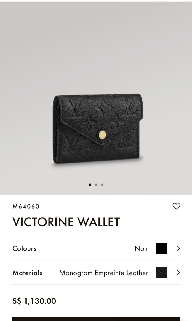 louis vuitton victorine wallet in empreinte leather, Women's Fashion, Bags  & Wallets, Wallets & Card Holders on Carousell