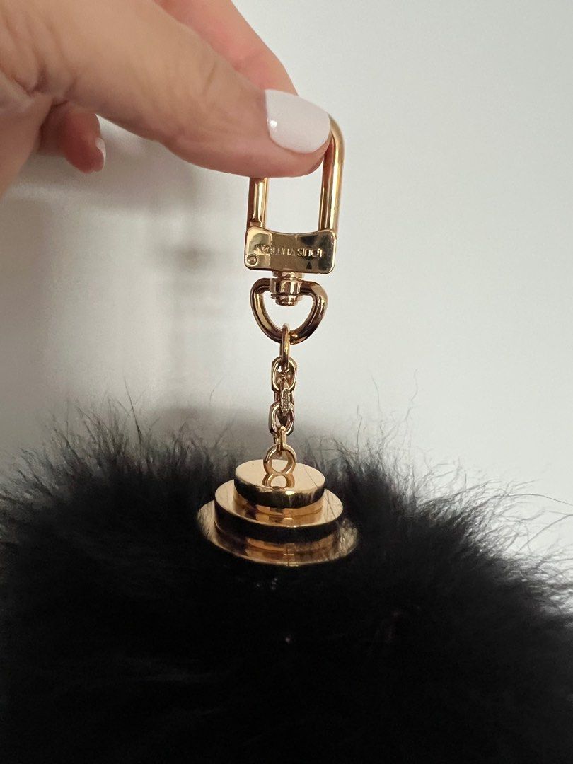 Louis Vuitton Pattern Print Mink Fur Bag Charm