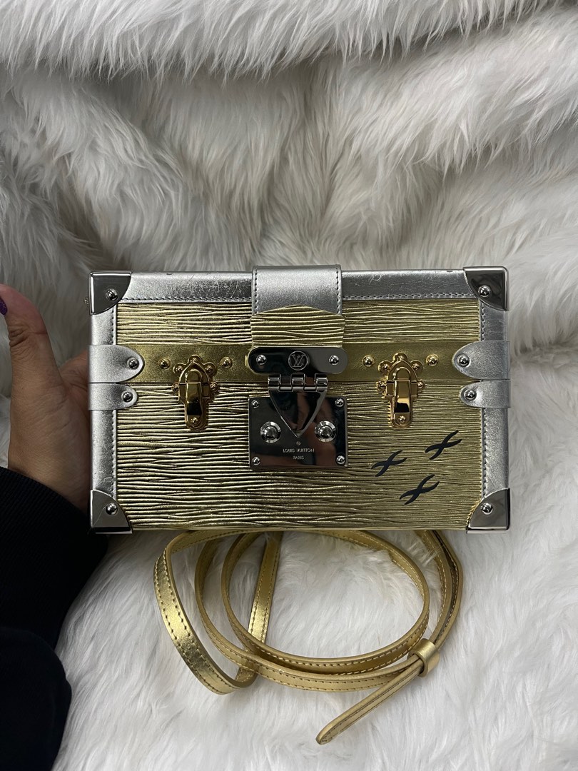 Louis Vuitton Petite Malle Silver/Gold Epi Metallic Bag, Luxury, Bags