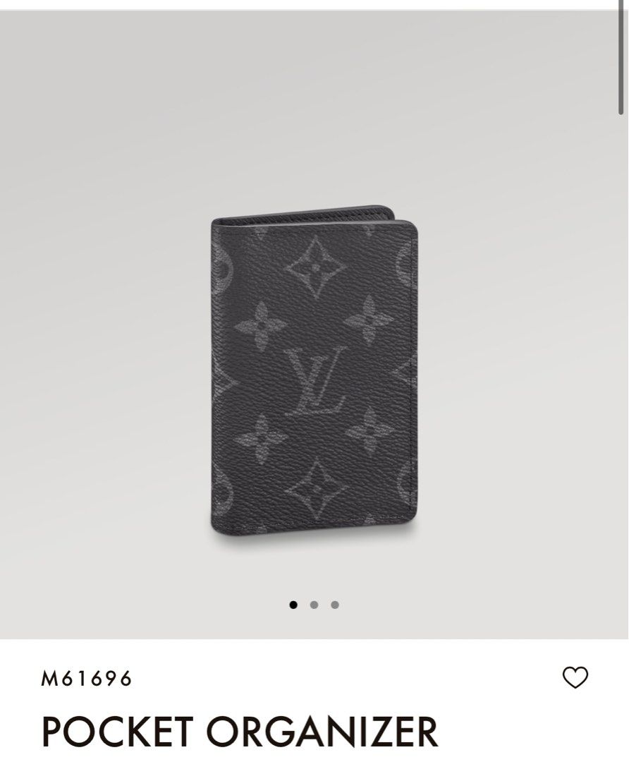 Louis Vuitton LV Monogram Coated Canvas Pocket Organizer - Grey