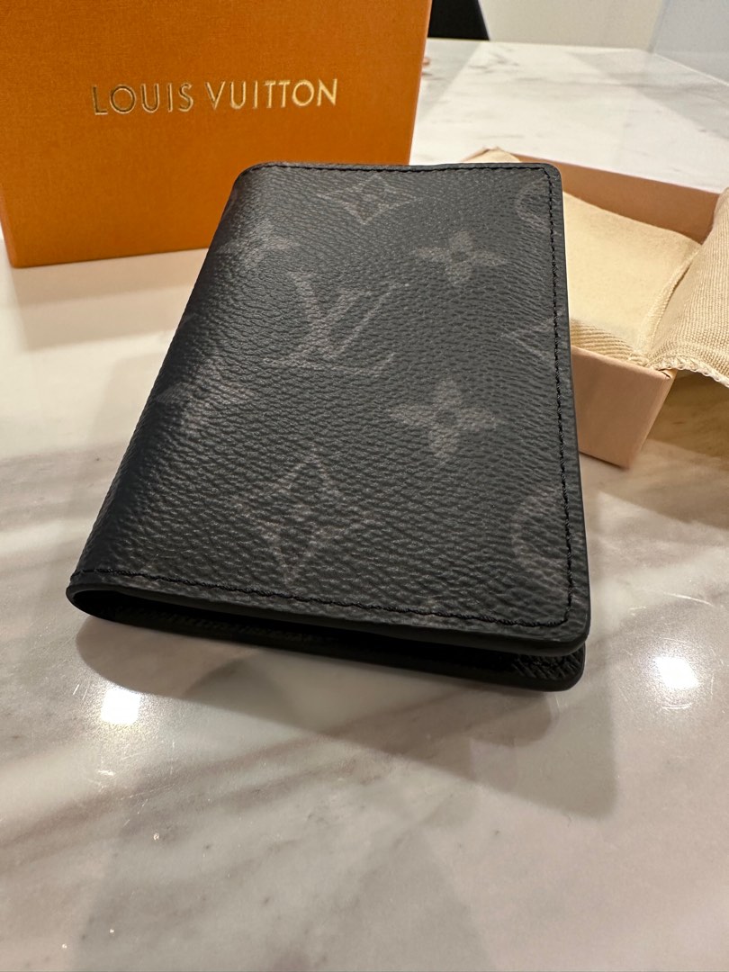 LOUIS VUITTON Louis Vuitton Organizer de Poche Card Case M61696 Monogram  Eclipse Leather Black Gray Bifold Business Holder Viton